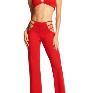 I.AM.GIA Red Strappy Straight Leg Jumpsuit set